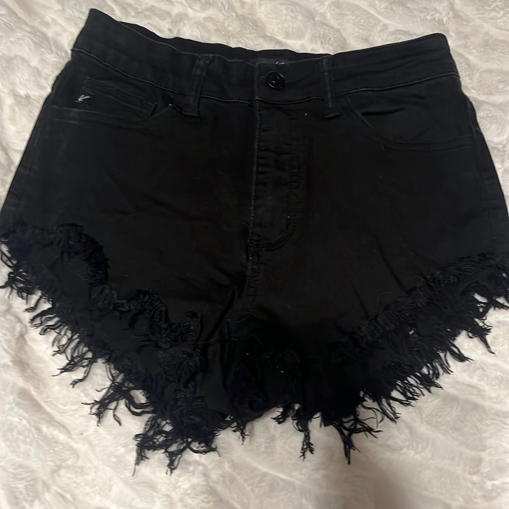 Black frayed kancan shorts size 26